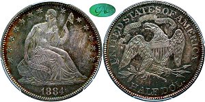 GFRC Open Set Registry - Oregon Beaver 1884 Seated  50C