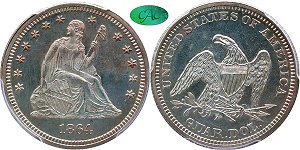 GFRC Open Set Registry - Tenafly 1864 Seated  25C