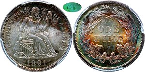 GFRC Open Set Registry - Newtown 1891 Seated  10C