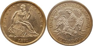 GFRC Open Set Registry - Oregon Beaver 1871 Seated  50C