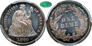 GFRC Open Set Registry - Tenafly 1860 Seated  10C