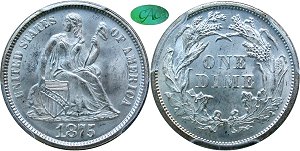 GFRC Open Set Registry - Newtown 1875 Seated  10C