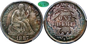 GFRC Open Set Registry - Newtown 1887 Seated  10C