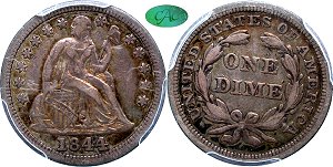 GFRC Open Set Registry - Tenafly 1844 Seated  10C