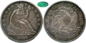 GFRC Open Set Registry - Seated Appalachians Halves 1868 Seated  50C