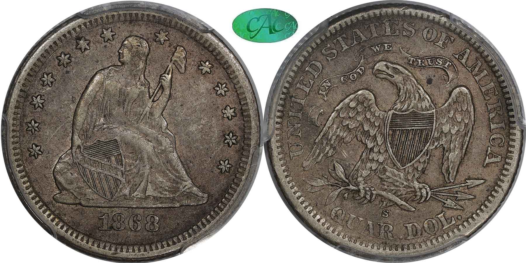 GFRC Open Set Registry - Iowa Collection III 1868 Seated  25C