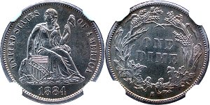 GFRC Open Set Registry - Sacandaga 1884 Seated  10C