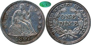 GFRC Open Set Registry - Sacandaga 1847 Seated  10C