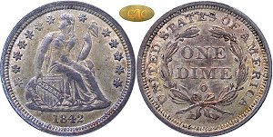 GFRC Open Set Registry - Dale Miller 1842 Seated  10C
