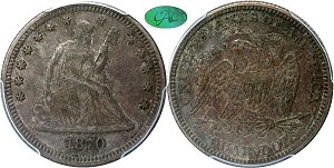 GFRC Open Set Registry - Iowa 1870 Seated  25C