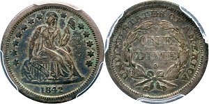 GFRC Open Set Registry - greysoldier 1842 Seated  10C