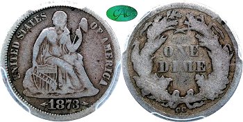 GFRC Open Set Registry - Coulombe Family 1873 Seated With Arrows 10C