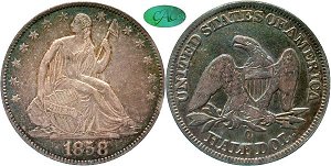 GFRC Open Set Registry - White Pine 1858 Seated  50C