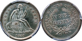 GFRC Open Set Registry - nacnud 1838-1840 Seated No Drapery 10C