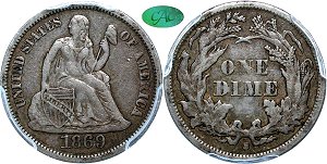 GFRC Open Set Registry - Dallas 1869 Seated  10C