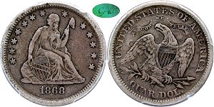 GFRC Open Set Registry - Tenafly 1868 Seated  25C
