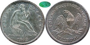 GFRC Open Set Registry - Oregon Beaver 1842 Seated  50C