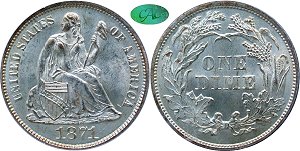 GFRC Open Set Registry - Gerry Fortin 1871 Seated  10C