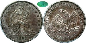 GFRC Open Set Registry - Civil War 1860 Seated  50C