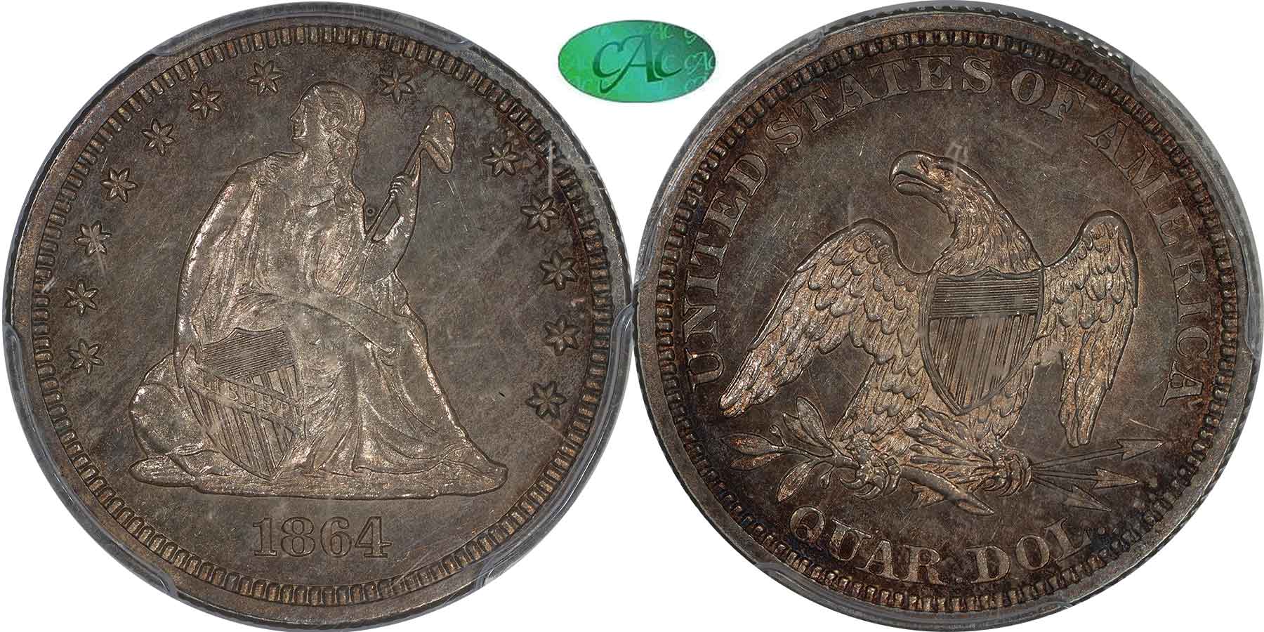GFRC Open Set Registry - MIKE VERHULST 1864 Seated  25C