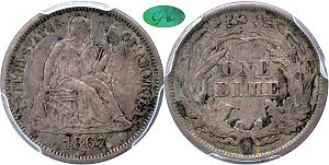 GFRC Open Set Registry - Tenafly 1867 Seated  10C