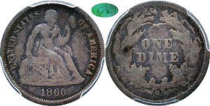 GFRC Open Set Registry - Tenafly 1860 Seated  10C