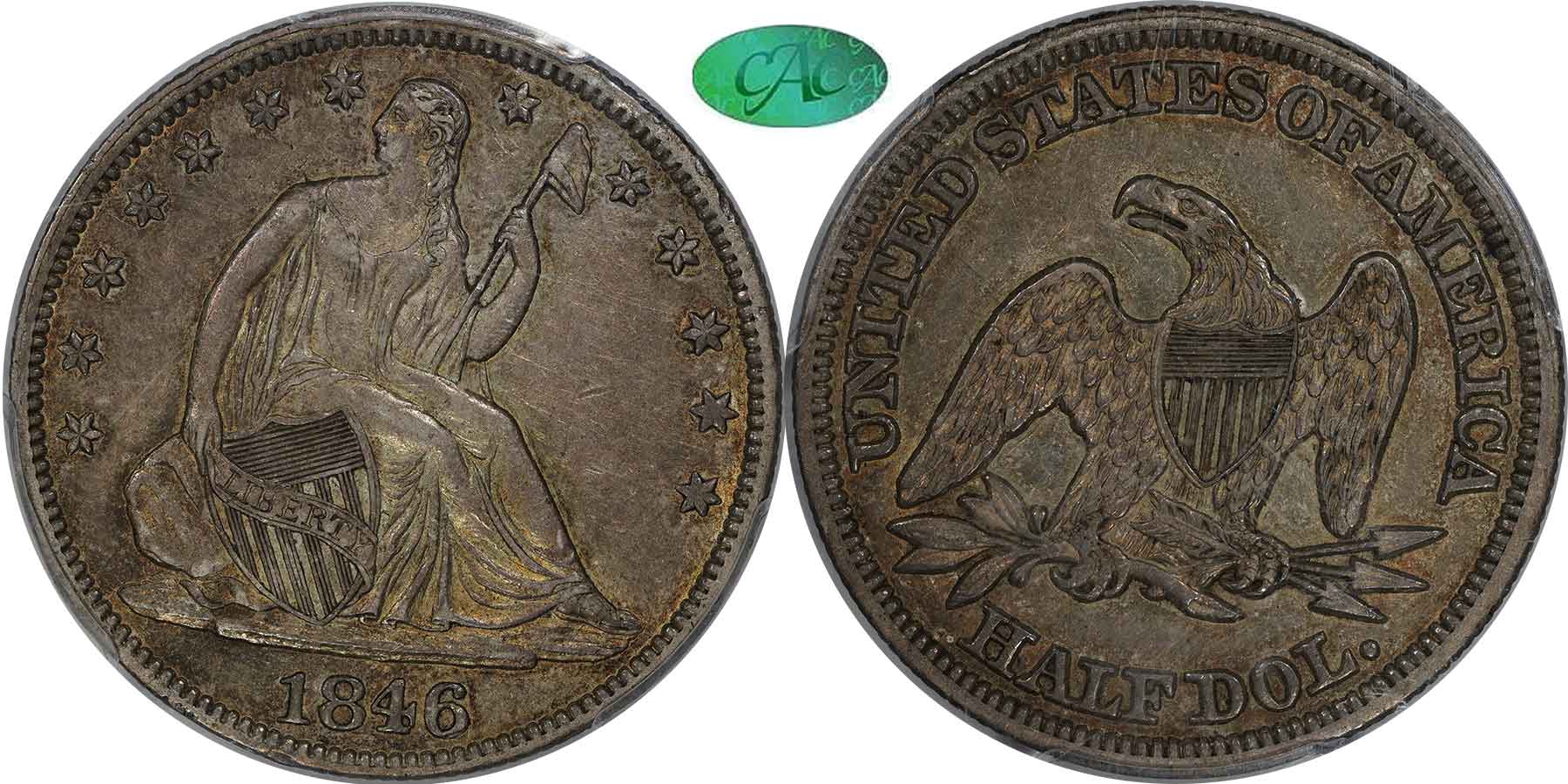 GFRC Open Set Registry - Oregon Beaver 1846 Seated Med Date 50C
