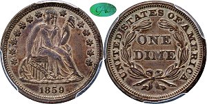 GFRC Open Set Registry - Tenafly 1859 Seated  10C