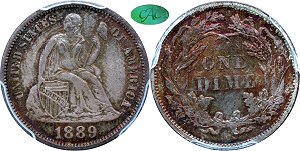 GFRC Open Set Registry - Newtown 1889 Seated  10C