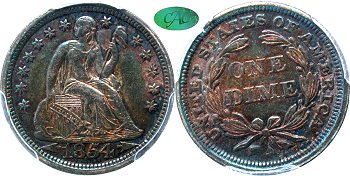 GFRC Open Set Registry - Tenafly 1854 Seated With Arrows 10C