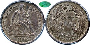 GFRC Open Set Registry - Newtown 1869 Seated  10C