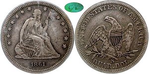 GFRC Open Set Registry - Tenafly 1861 Seated  25C