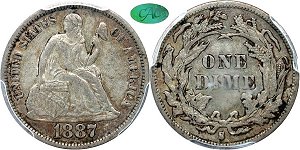 GFRC Open Set Registry - greysoldier 1887 Seated  10C