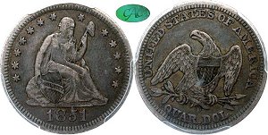 GFRC Open Set Registry - Iowa 1851 Seated  25C