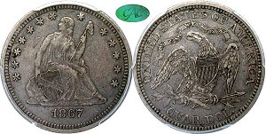 GFRC Open Set Registry - Iowa 1867 Seated  25C