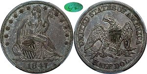 GFRC Open Set Registry - Seated Appalachians Halves 1847 Seated  50C
