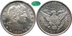 GFRC Open Set Registry - LABELMAN87 1897 Barber  25C