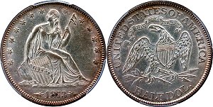 GFRC Open Set Registry - Badger Mountain 1873-1874 Seated Arrows With Motto 50C