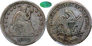 GFRC Open Set Registry - Tenafly 1852 Seated  25C