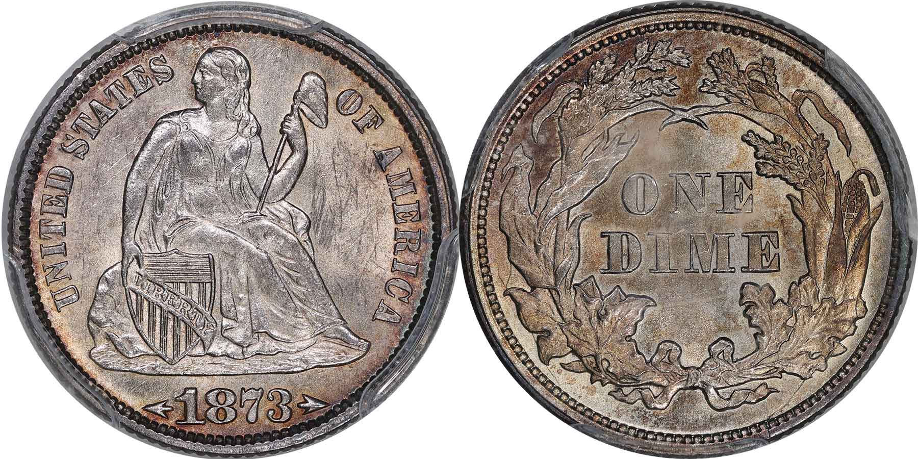 GFRC Open Set Registry - nacnud 1873-1874 Seated Legend, With Arrows 10C