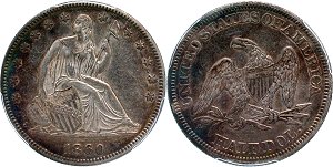 GFRC Open Set Registry - Oregon Beaver 1860 Seated  50C