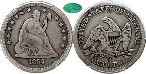 GFRC Open Set Registry - Iowa 1864 Seated  25C