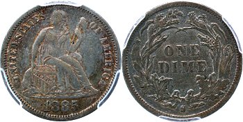 GFRC Open Set Registry - Coulombe Family 1885 Seated  10C