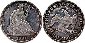 GFRC Open Set Registry - West Coast 1881 Seated  50C
