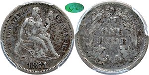 GFRC Open Set Registry - Semikey 1871 Seated  10C