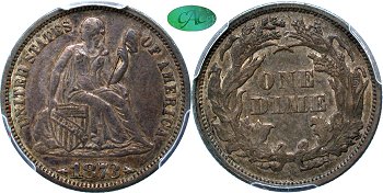 GFRC Open Set Registry - Woodley Place 1873-1874 Seated Legend, With Arrows 10C