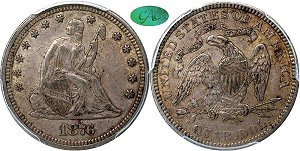 GFRC Open Set Registry - Iowa Collection III 1876 Seated  25C
