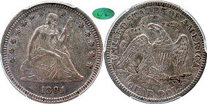 GFRC Open Set Registry - Piedmont 1866-1891 Seated With Motto 25C