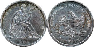 GFRC Open Set Registry - Oregon Beaver 1842 Seated  50C