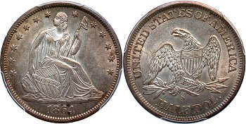 GFRC Open Set Registry - Newtown 1864 Seated  50C